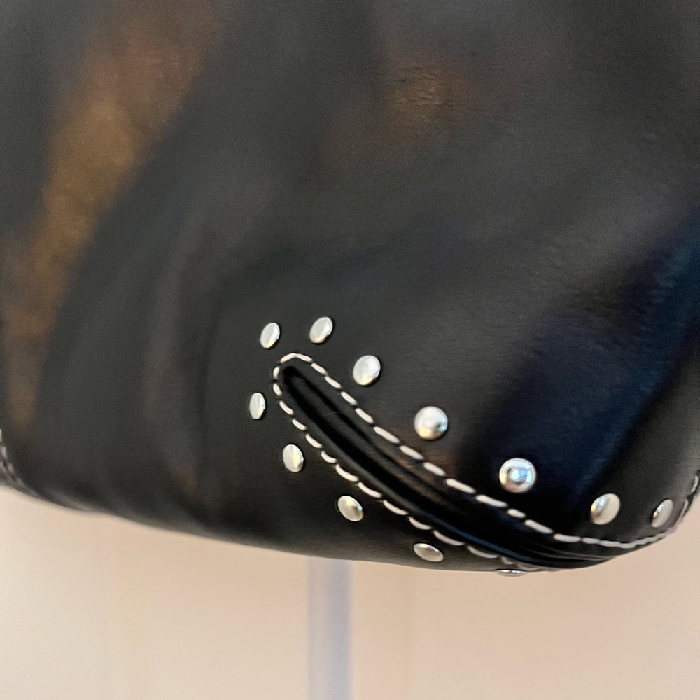 Michael Kors Black leather with silver studs large Travel Tote Bag - Picture 5 of 15